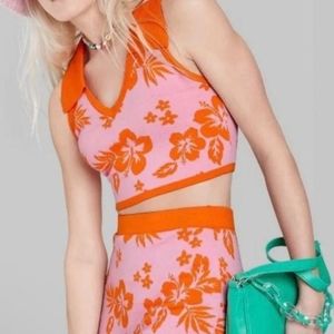 Women’s Jacquard Wild Fable Hibiscus Mini Skirt.  Size XL